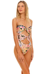 Carrie Sally Twist Front Floral One Piece
