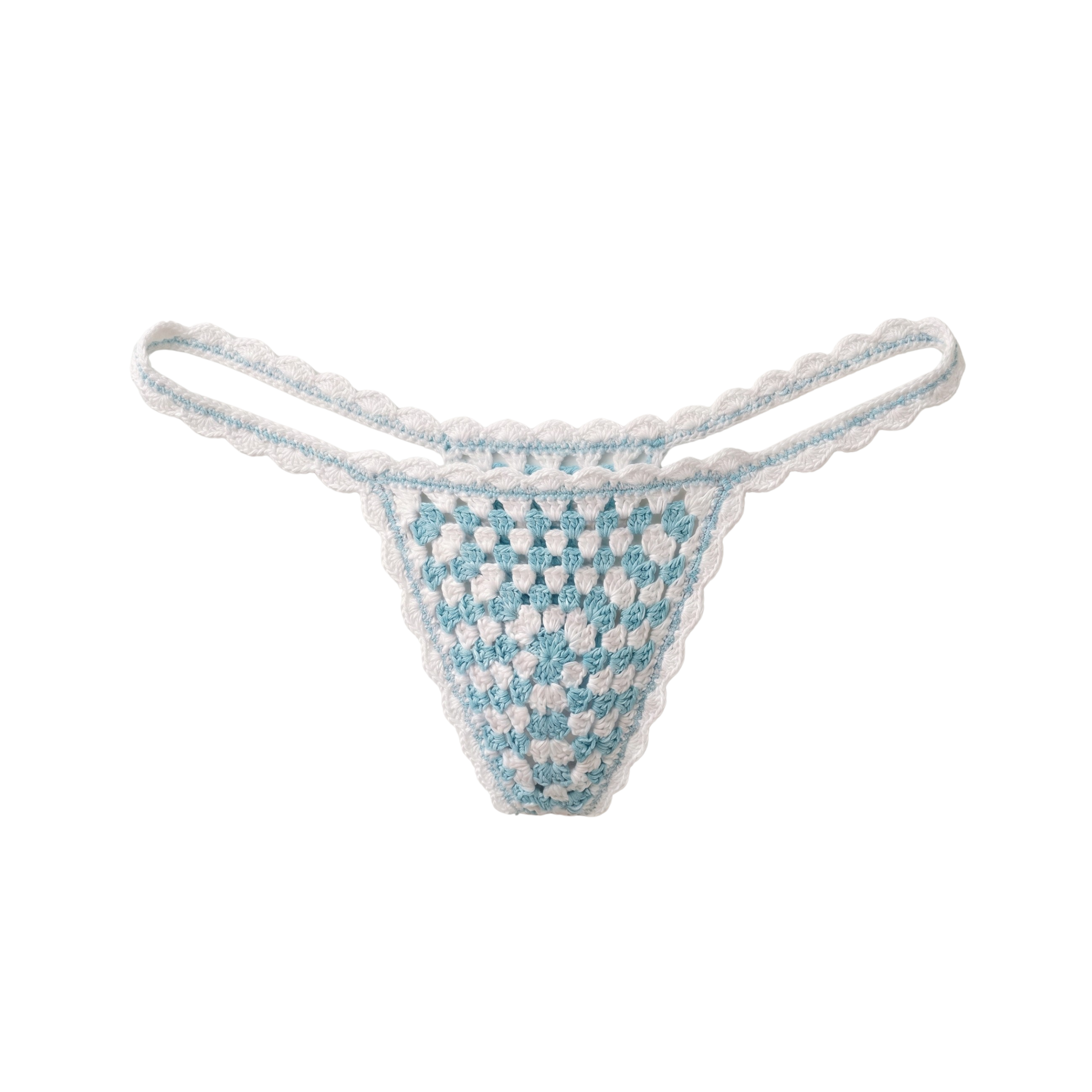 Baby Blue Granny Square Bikini Bottom