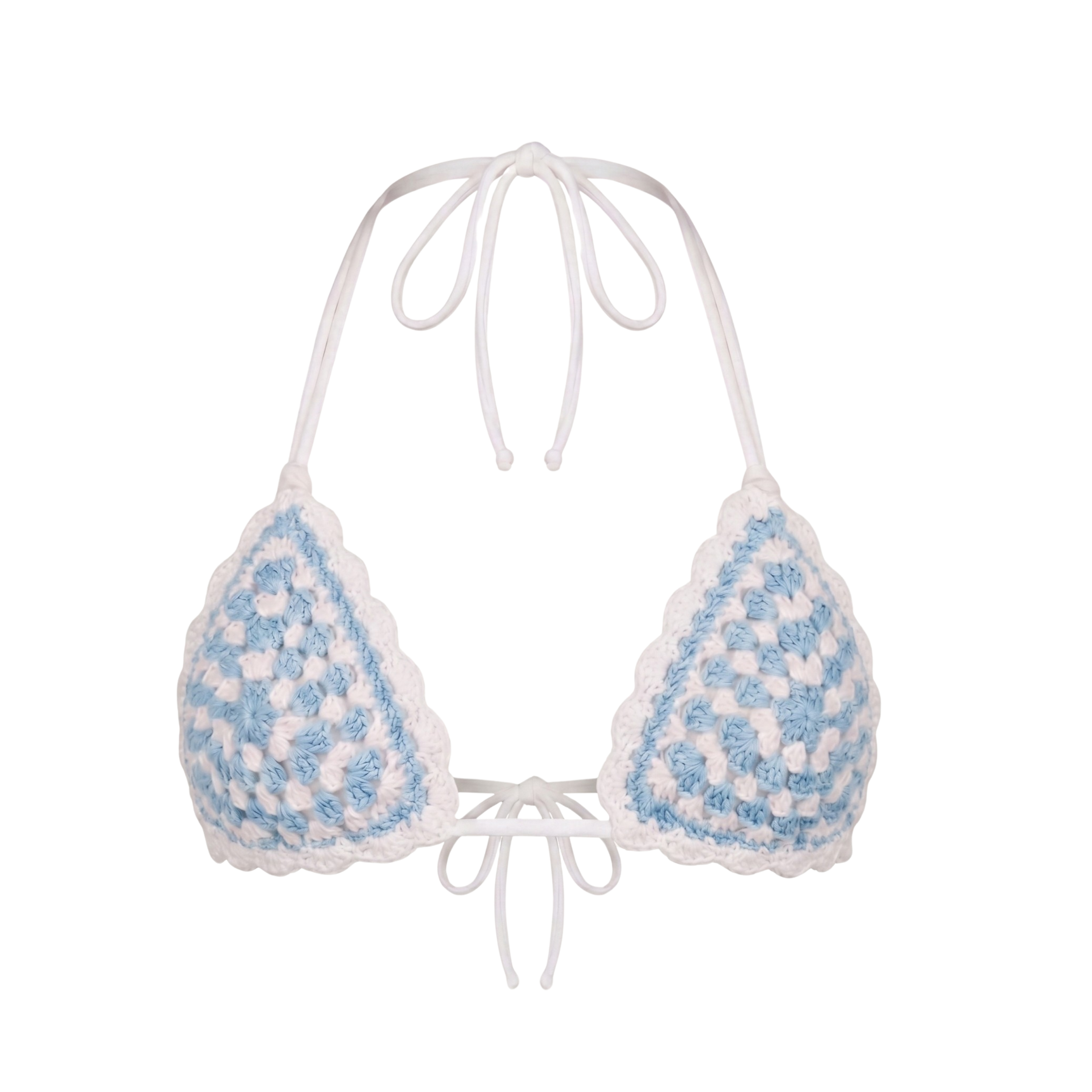 Baby Blue Granny Square Bikini Top