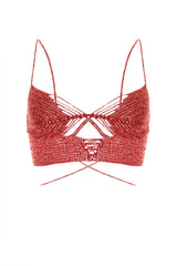 Nellie Shaka Crochet Woven Crop Top