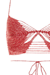 Nellie Shaka Crochet Woven Crop Top