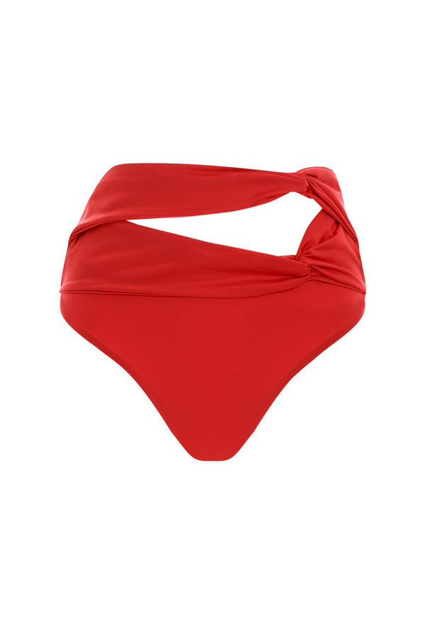 Brina Shaka Red High Waist Bikini Bottom