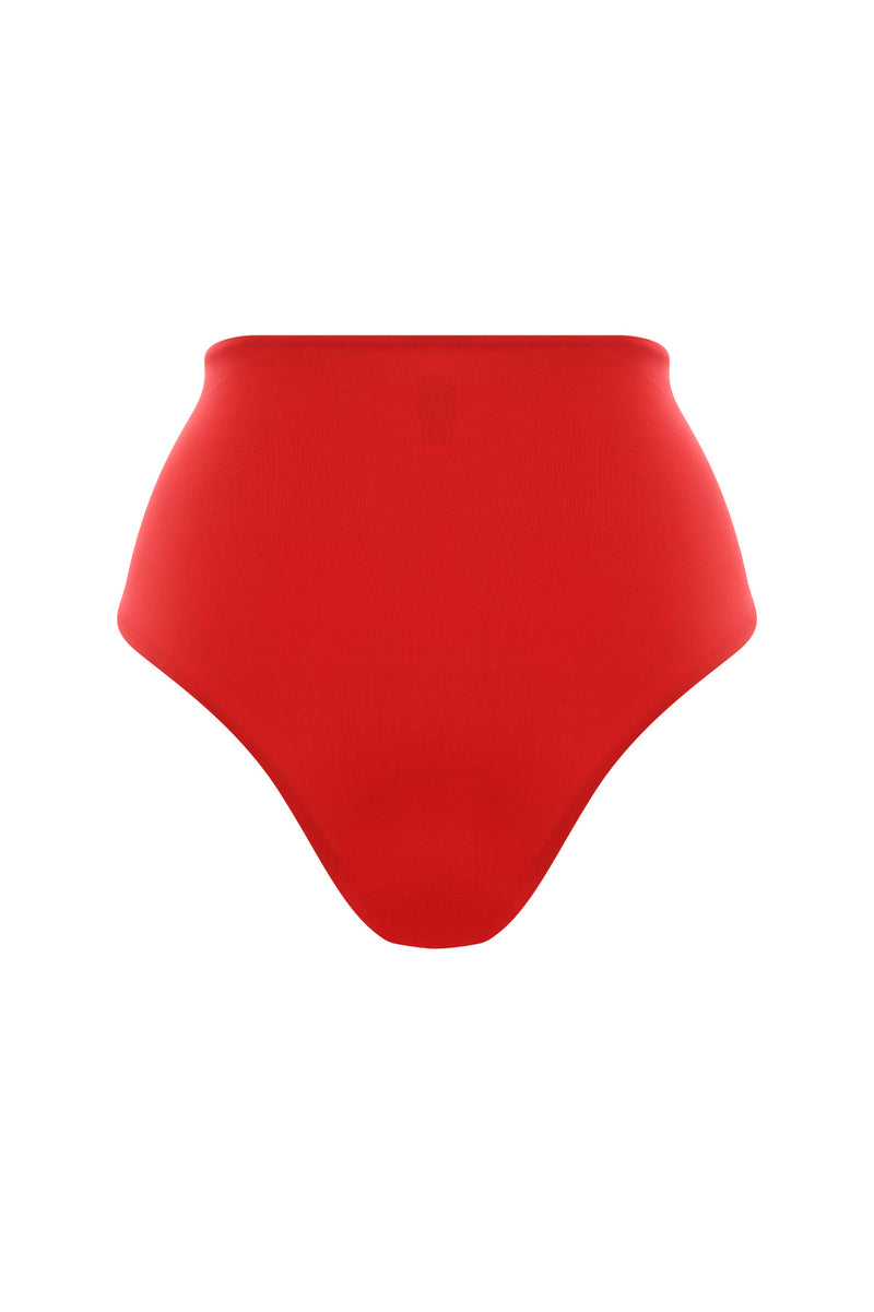 Brina Shaka Red High Waist Bikini Bottom