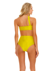 Alicia Praia Yellow High Waist Bikini Bottom