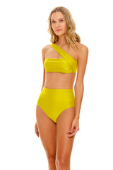 Alicia Praia Yellow High Waist Bikini Bottom