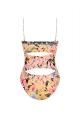 Carrie Sally Twist Front Floral One Piece