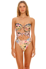 Carrie Sally Twist Front Floral One Piece