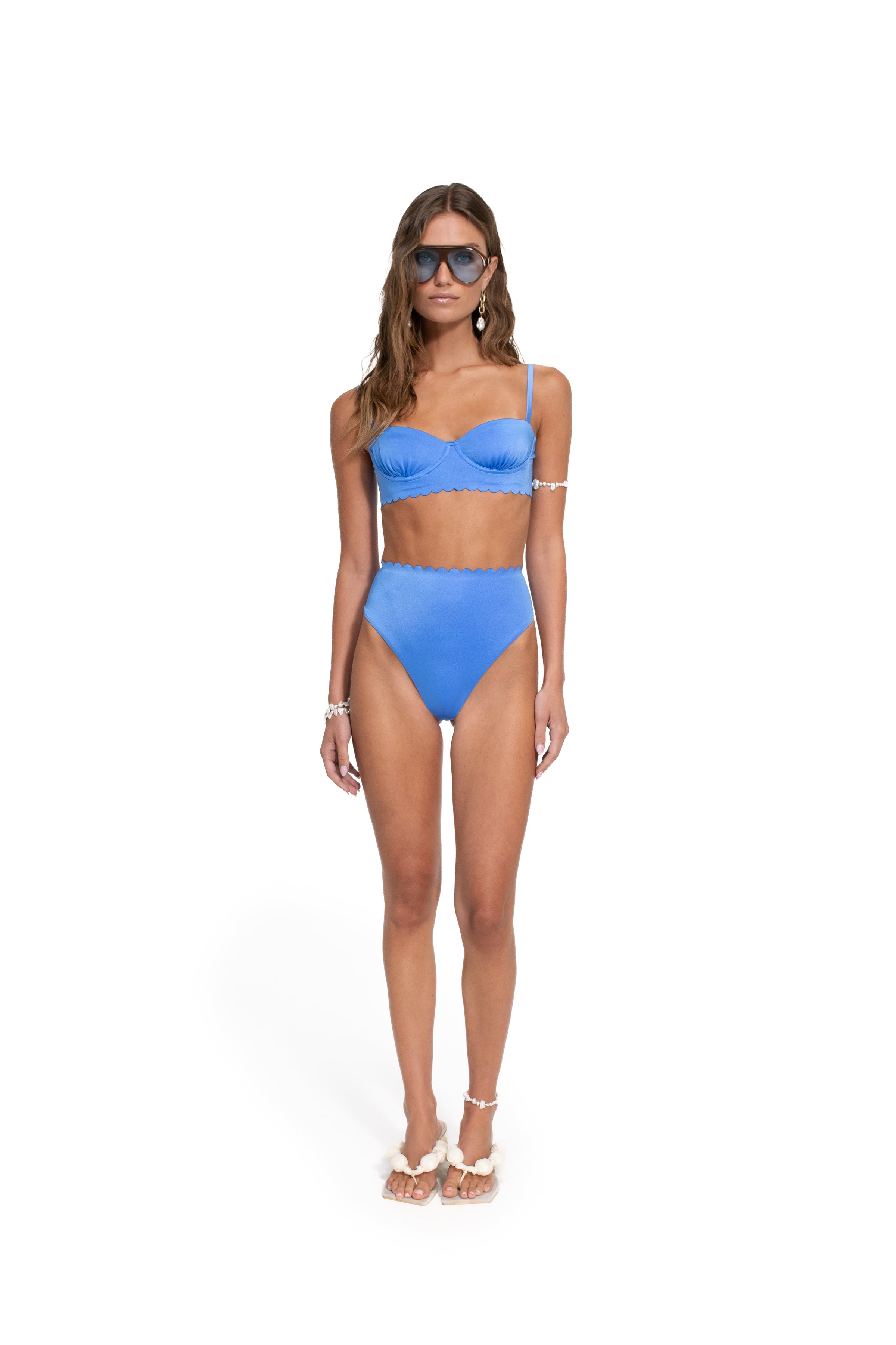 Lauren Basket Blue Bikini Top