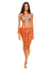 Catty Numen Orange Crochet Wrap Sarong Pareo