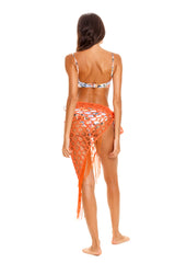 Catty Numen Orange Crochet Wrap Sarong Pareo