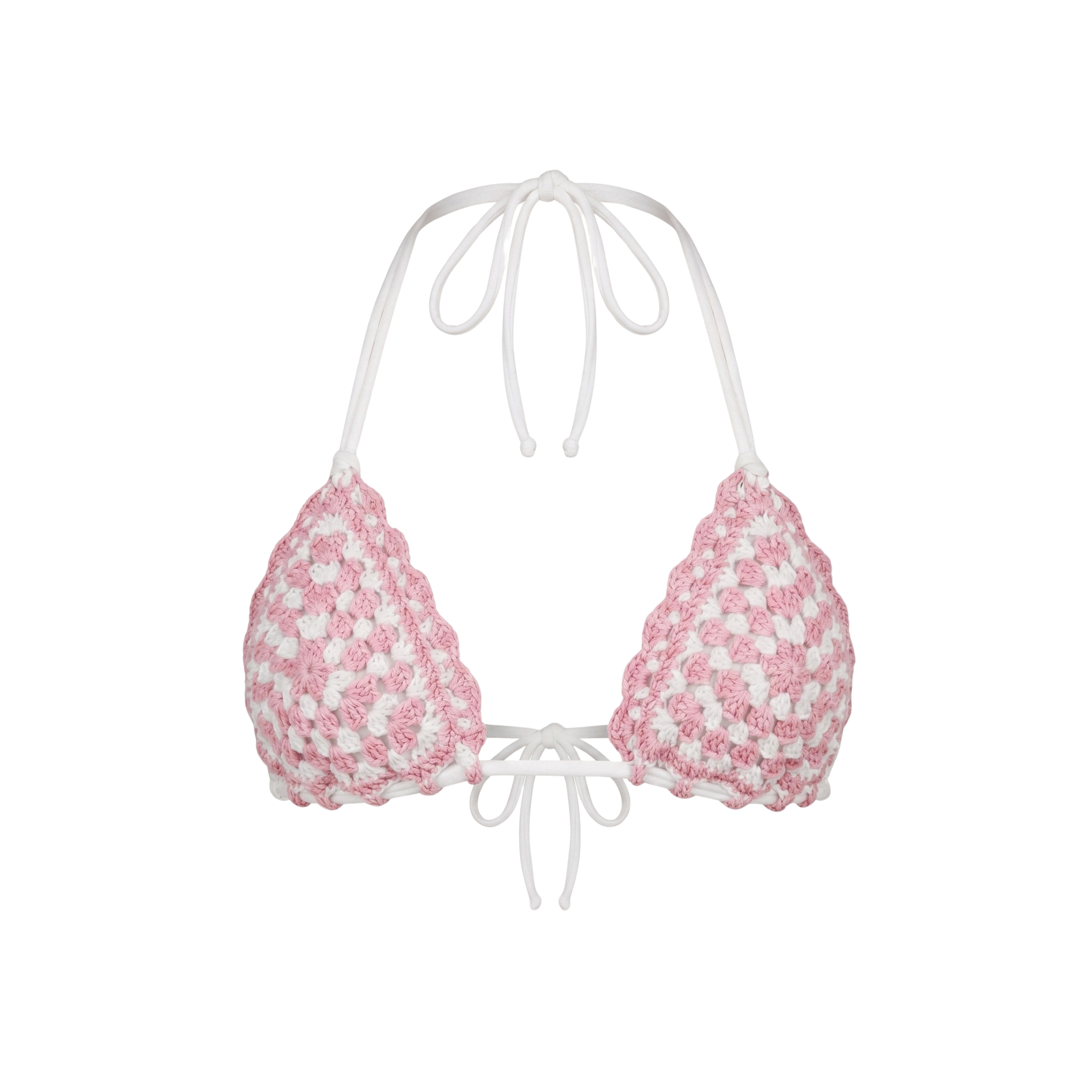 Pale Pink Granny Square Bikini Top
