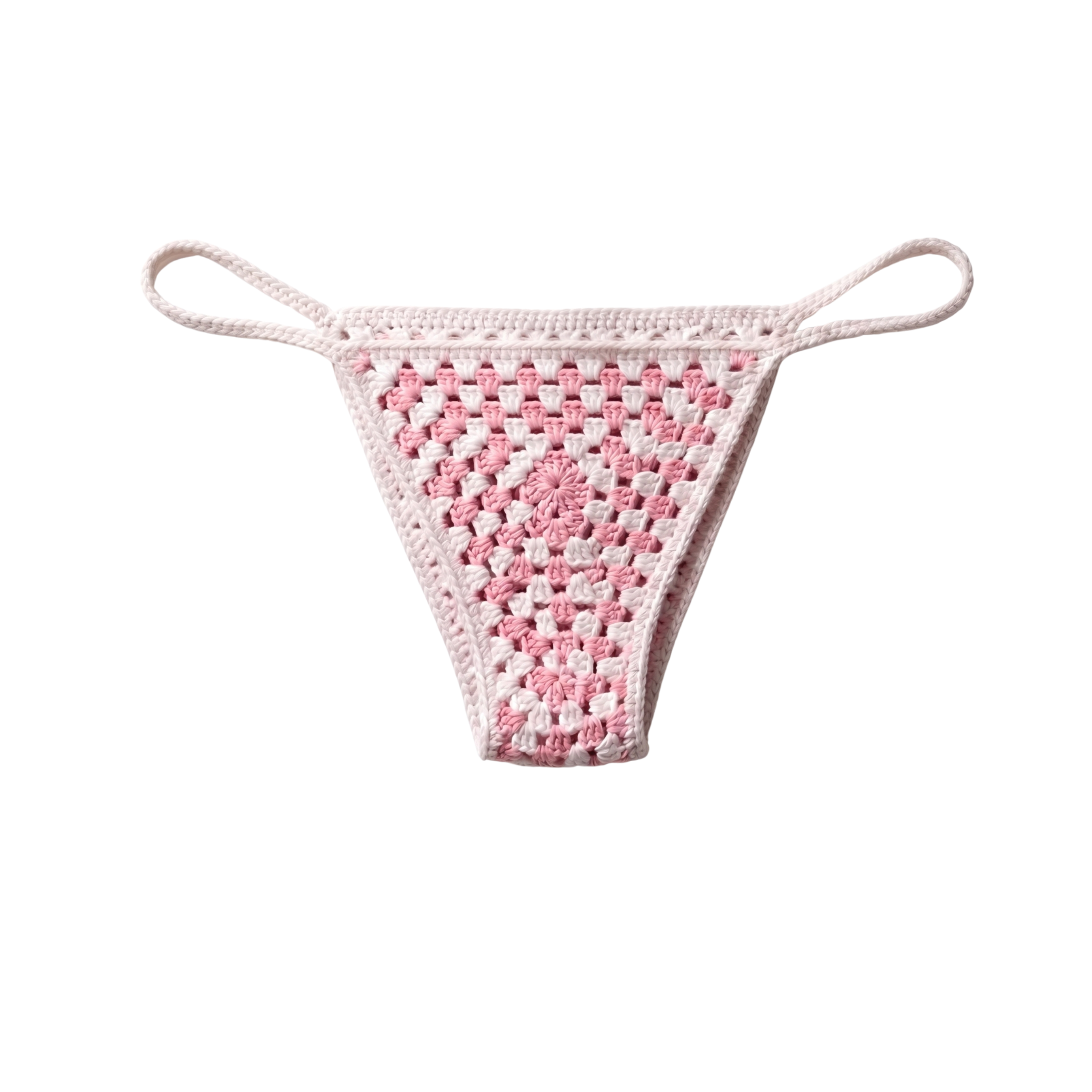 Pale Pink Granny Square Bikini Bottom