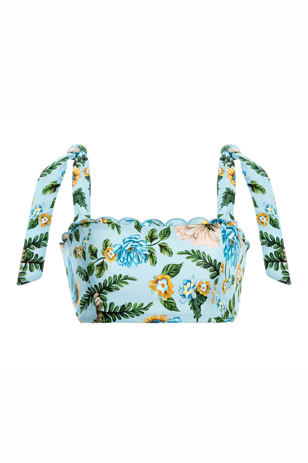 Rhea Aine Blue Floral Crop Top