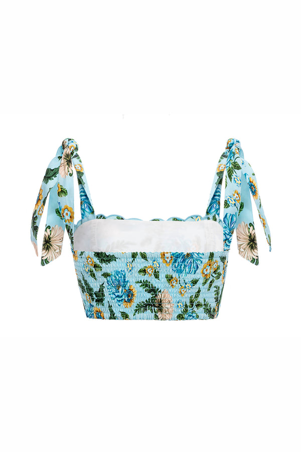 Rhea Aine Blue Floral Crop Top