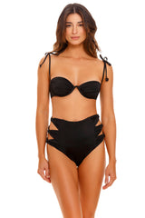 Aliz Tout High Waist Black Bikini Bottom