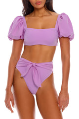 Calista Lilac Bikini Top With Sleeves