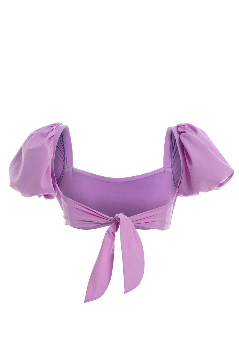 Calista Lilac Bikini Top With Sleeves