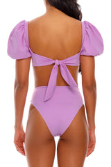 Calista Lilac Bikini Top With Sleeves